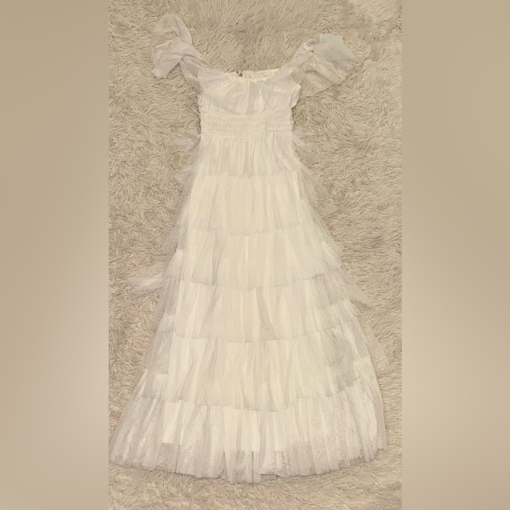 NEW Petal & Pup Tulle Belle maxi off white maxi sz L - Picture 3 of 5